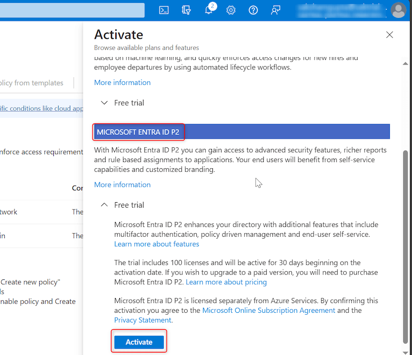 Disable MFA using Azure Portal
